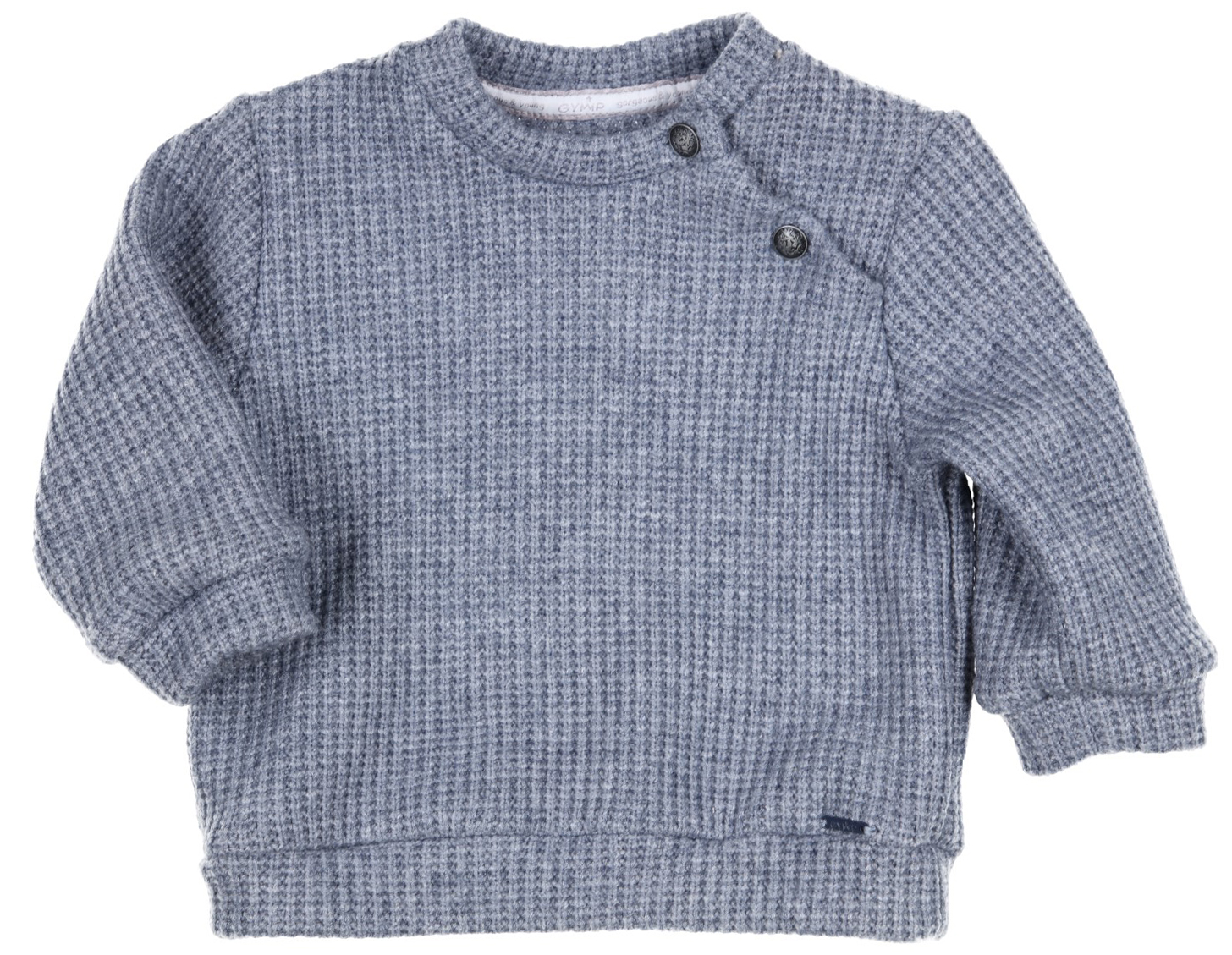 Schlicht schicker Strickpullover, wunderbar weich in Uni Jeansblau / Grau von GYMP 2583-20