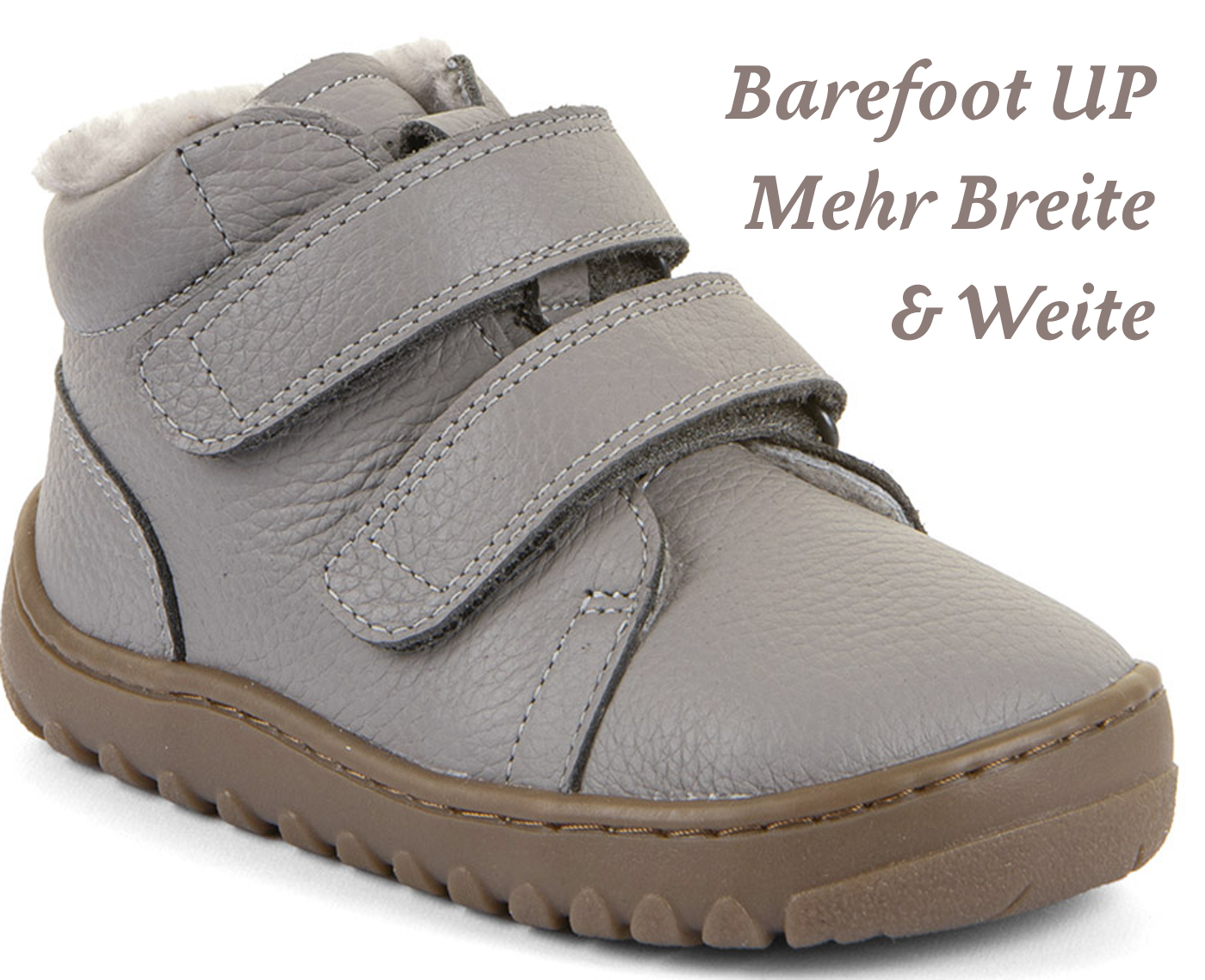Lammfell gefütterte Lederschuhe Barfußschuhe von FRODDO Barefoot UP Furry in Grau G3110287