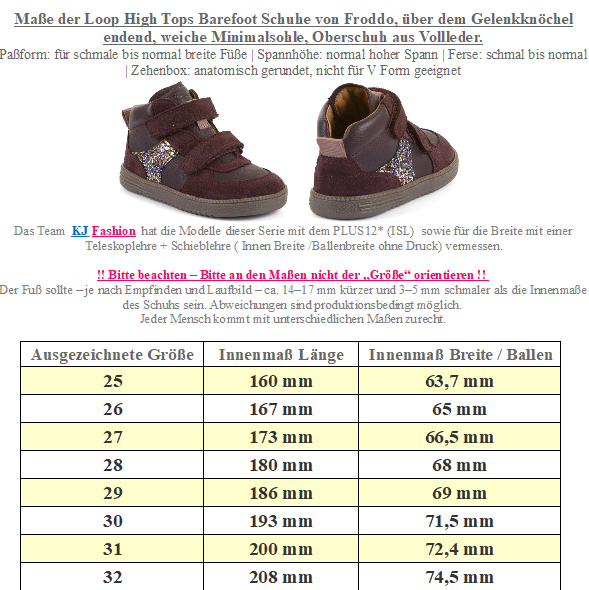 Leder Halbschuhe in Bordeaux Rot von FRODDO Barefoot *Loop High Tops * G2110157