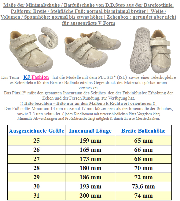 Knautschig weiche Halbschuhe aus Leder mit Minimalsohle in Cream / Beige von D.D.Step Barefoot 61950