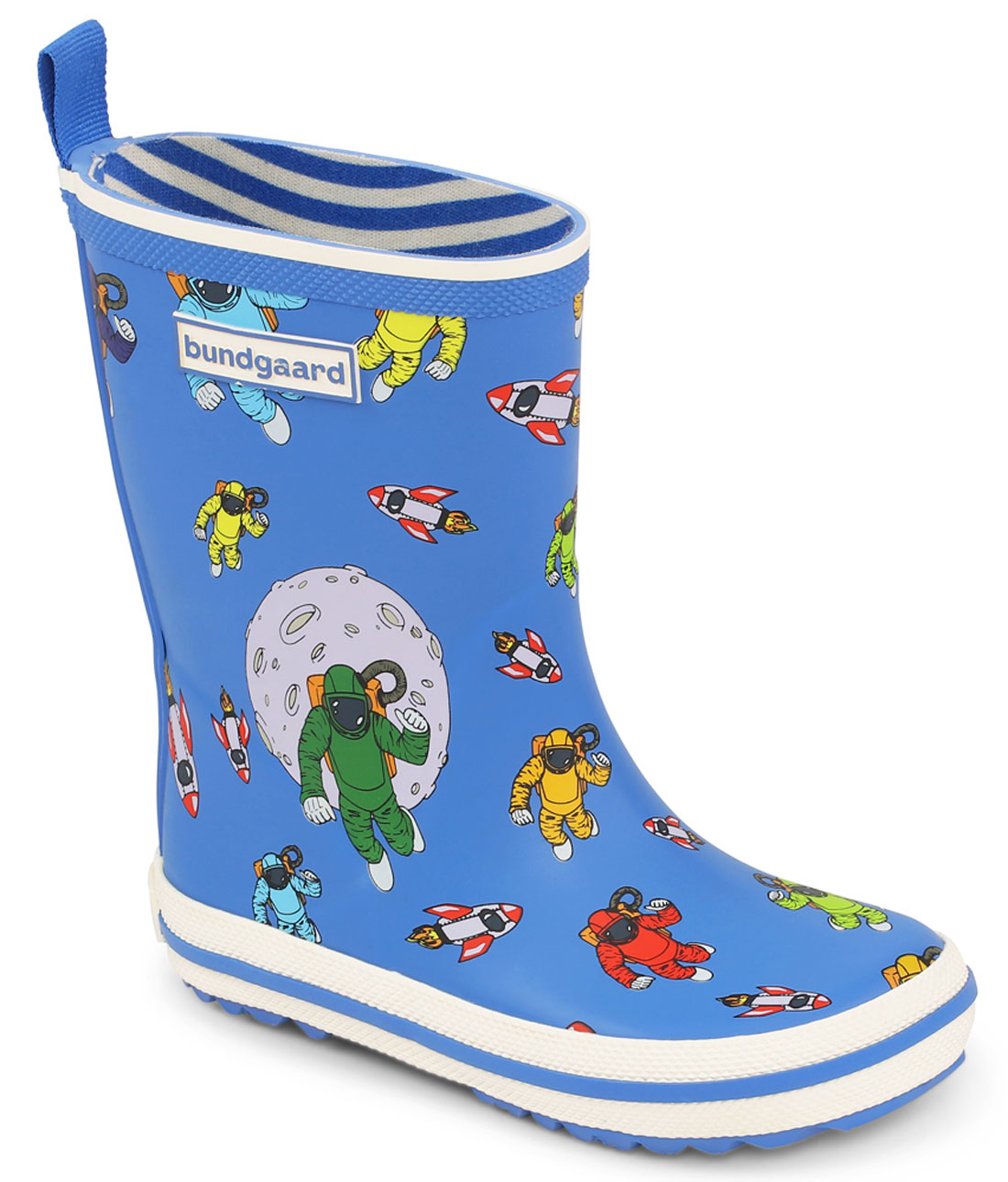 Flexible Gummistiefel Barfußschuhe anatomischer Form, Naturgummi BLAU Astronaut  BUNDGAARD