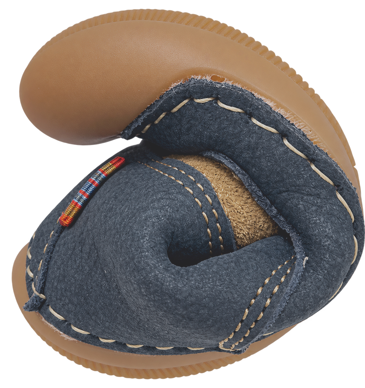 Lammfell gefütterter Barfußschuh aus Hydro Leder Schnürer *KOEL Barefoot AVA * in DK Blue 09M004.127