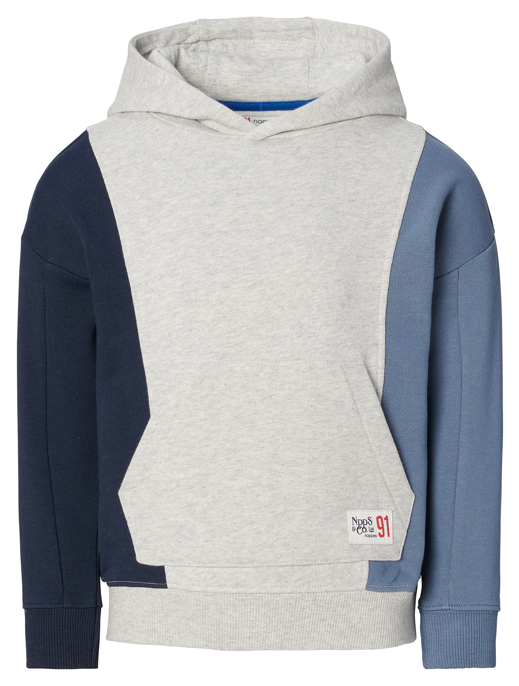 Cooler Hoodie in Grau Melange / Jeans & Navy aus French Terry von NOPPIES 2580214
