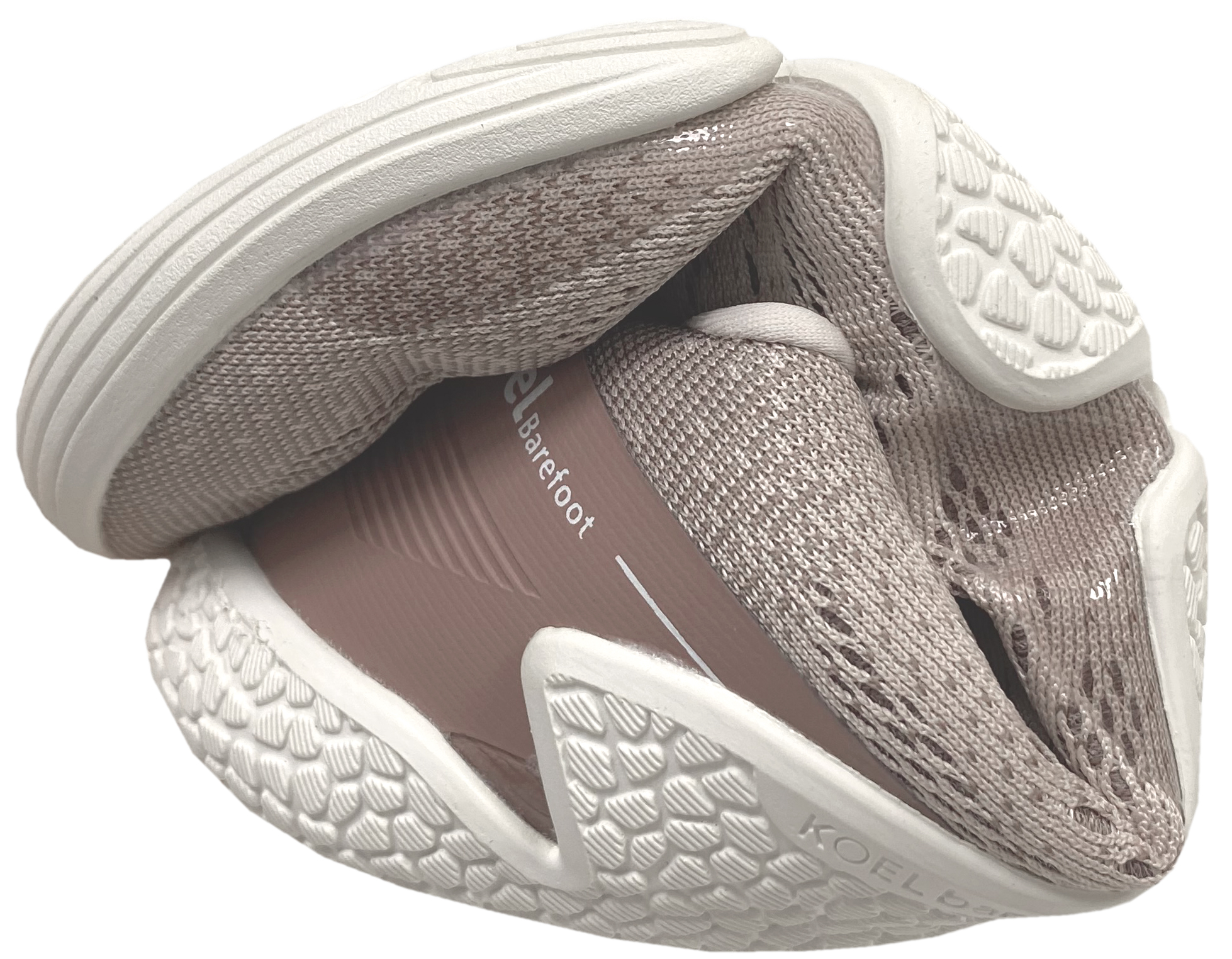 Luftig leichte Barfußsneaker aus Mesh Knit von KOEL Barefoot NOVA in Taupe Rose 26M002.50E