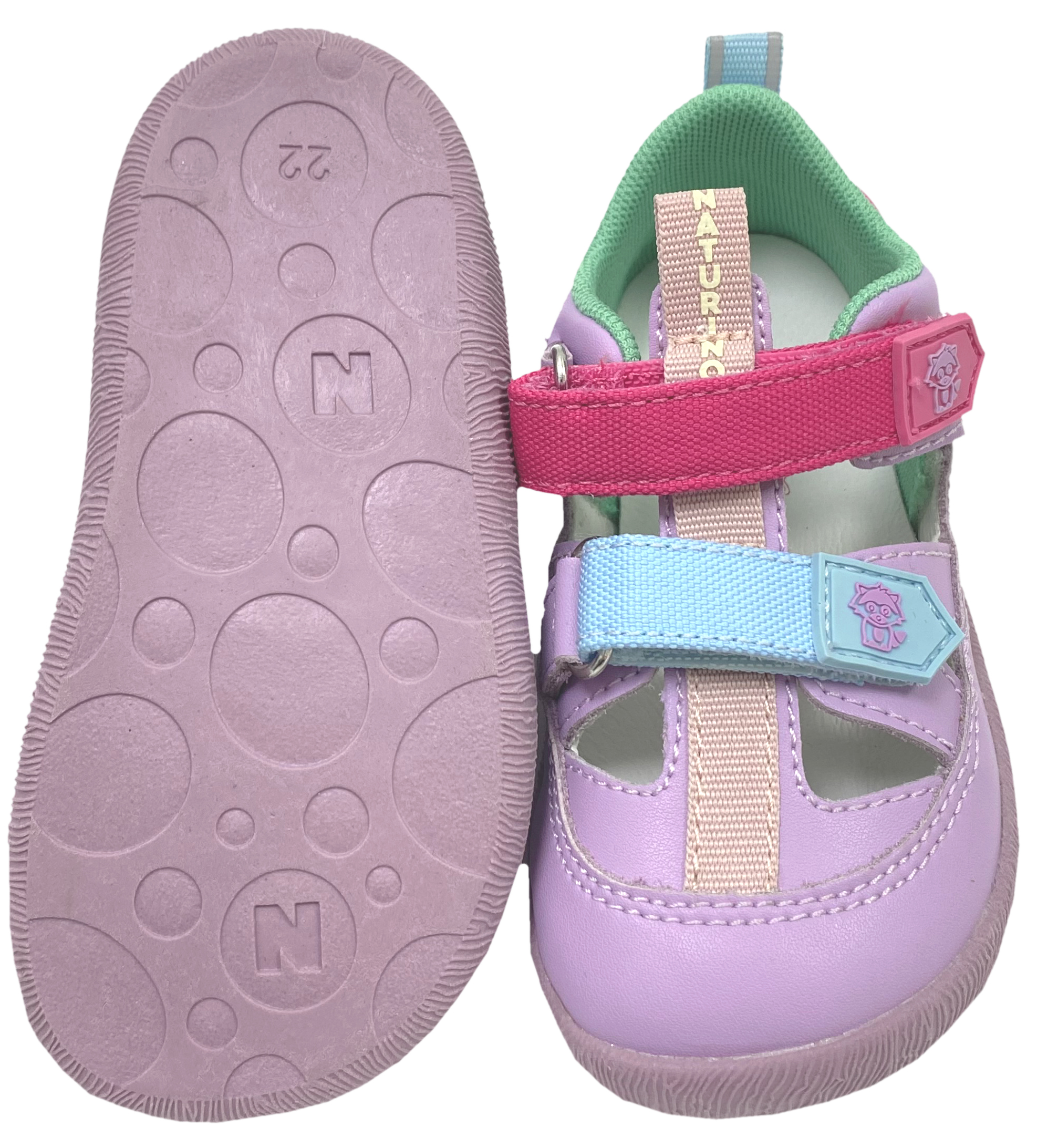 Leder Halbsandale / Barfußschuhe von NATURINO Barefoot Modell GIOMMY in Flieder / Lily