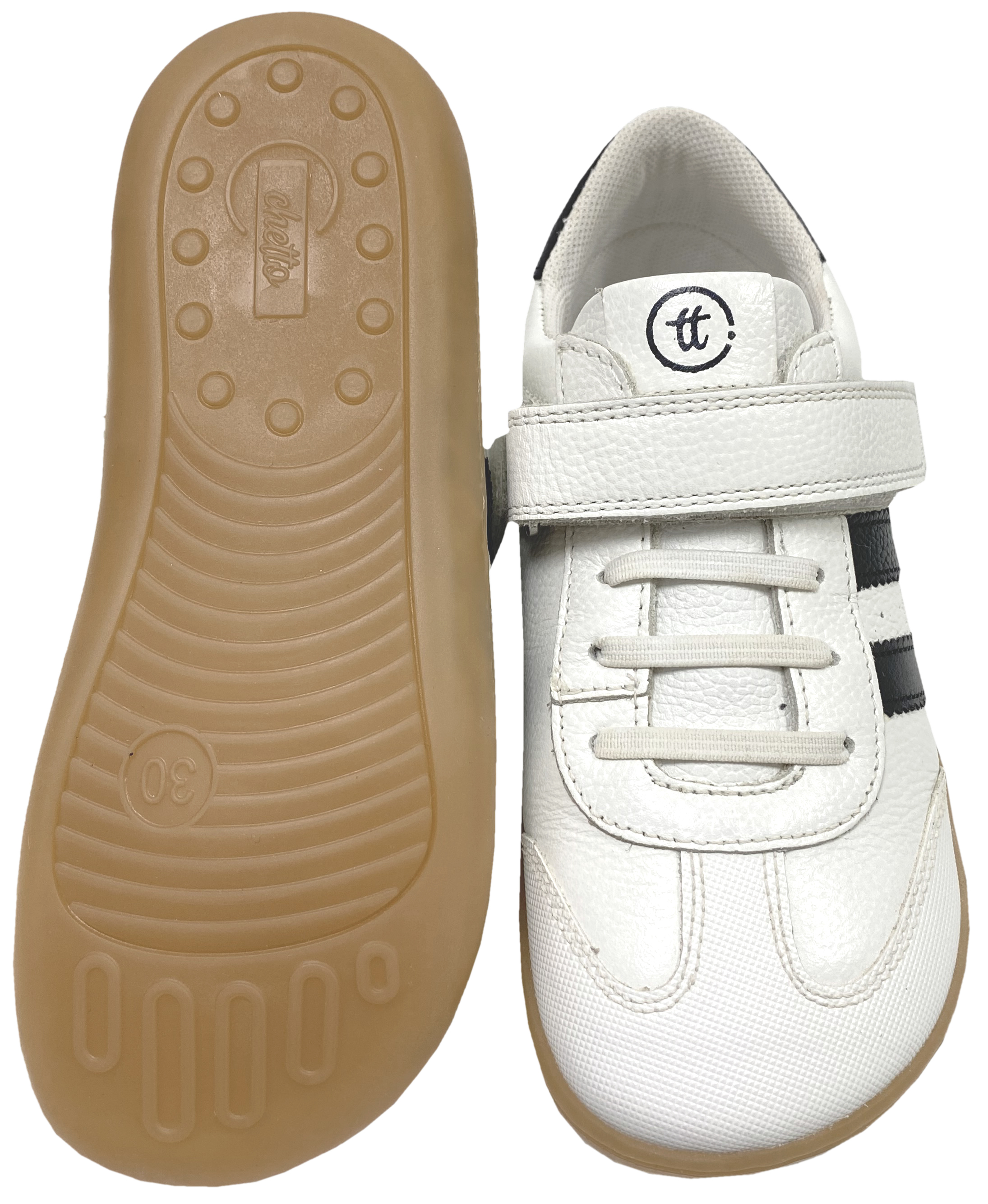Barfuß-Sneaker, Non-Marking Sohle, Weiß/ Schwarz von CHETTO Barefoot