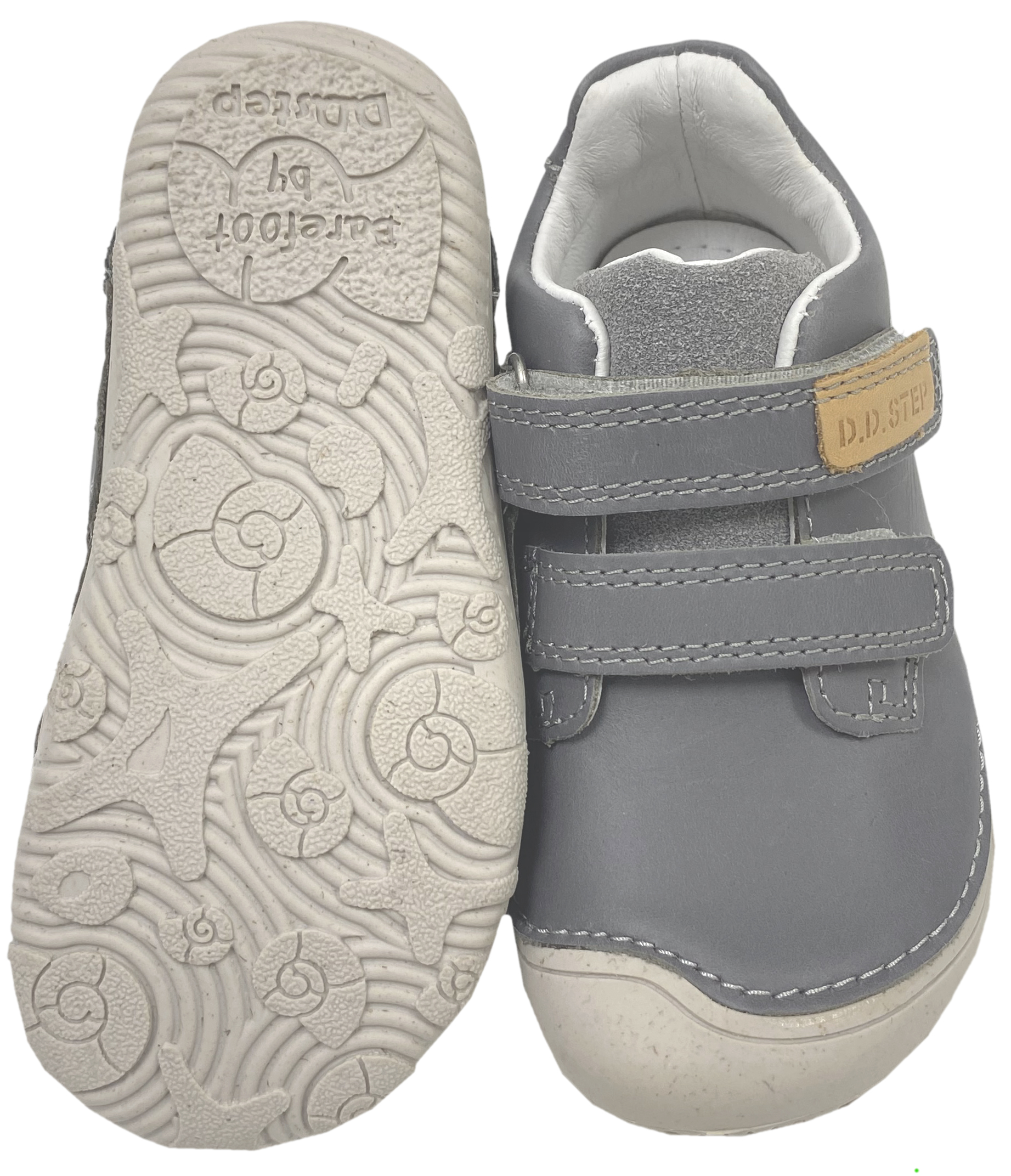 Knautschige Leder Halbschuhe / Minimalschuhe von D.D.Step Barefoot in Uni Dark Grey