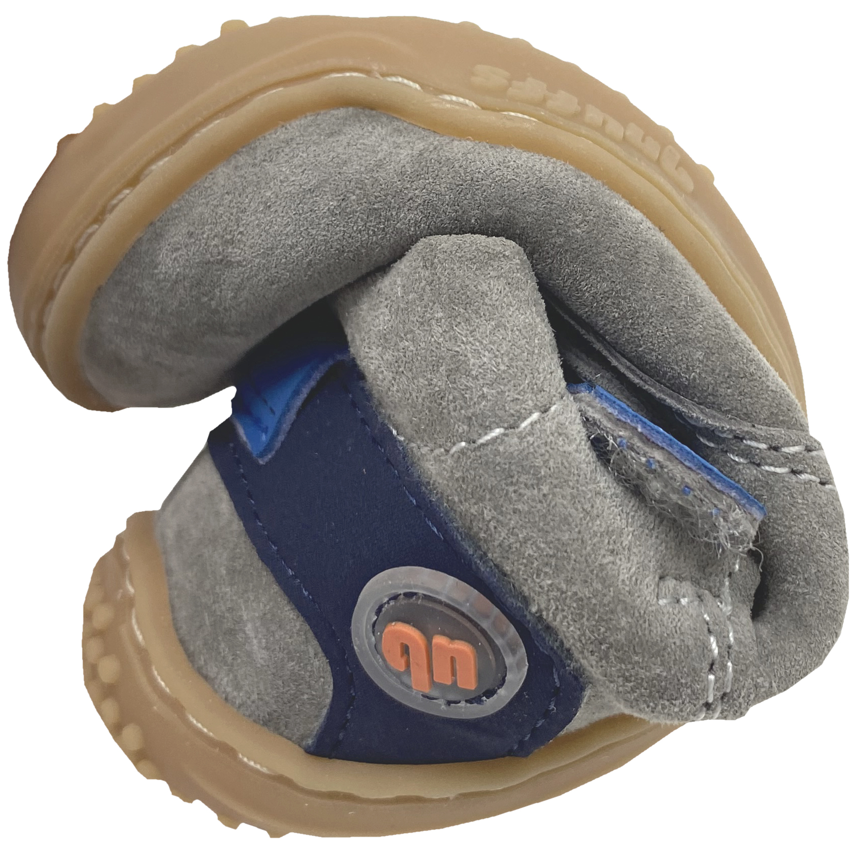 Knöchelhoher Leder Barfußschuh Kaltfutter von QNUFFS by Ricosta *BUCHE * in Grau / Blau 0010132