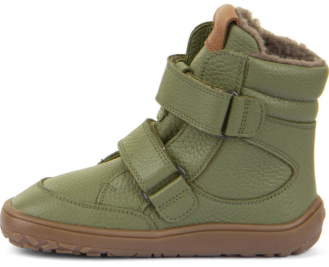 Winter Barfußstiefel Leder in Olive Schurwolle & TEX FRODDO Barefoot G3160246