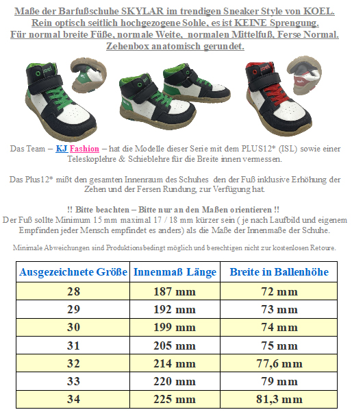 High Top Sneaker aus Leder, Zero Drop Minimalsohle von KOEL Modell SKYLAR in Weiß/ Rot