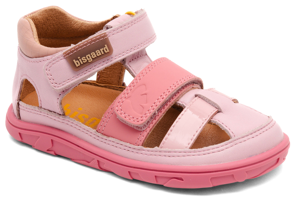 Flexible & leichte Halbsandale / Barfußsandale aus Leder von BISGAARD Barefoot VIC in Pink / Rosa