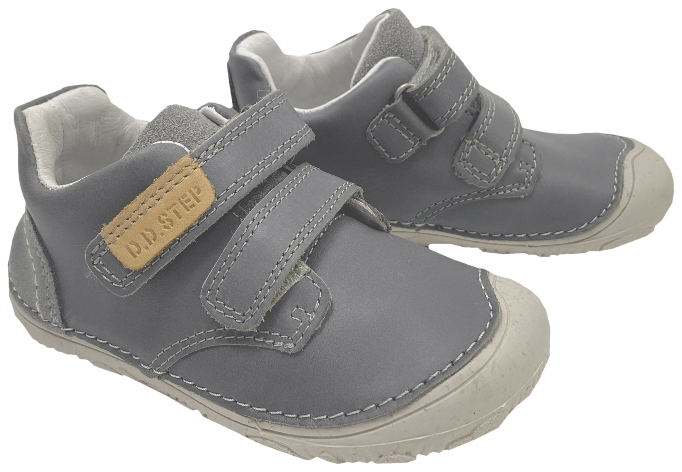 Knautschige Leder Halbschuhe / Minimalschuhe von D.D.Step Barefoot in Uni Dark Grey
