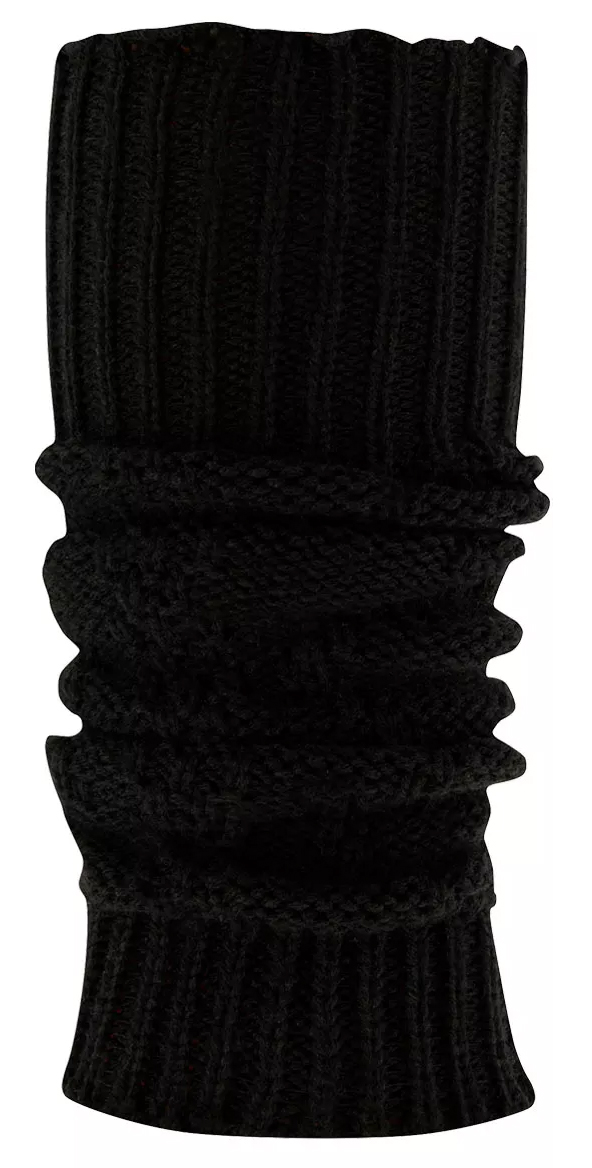 Strick Stulpe mit breitem Rippbund, Strukturmuster Rauten in Schwarz von EWERS 345006