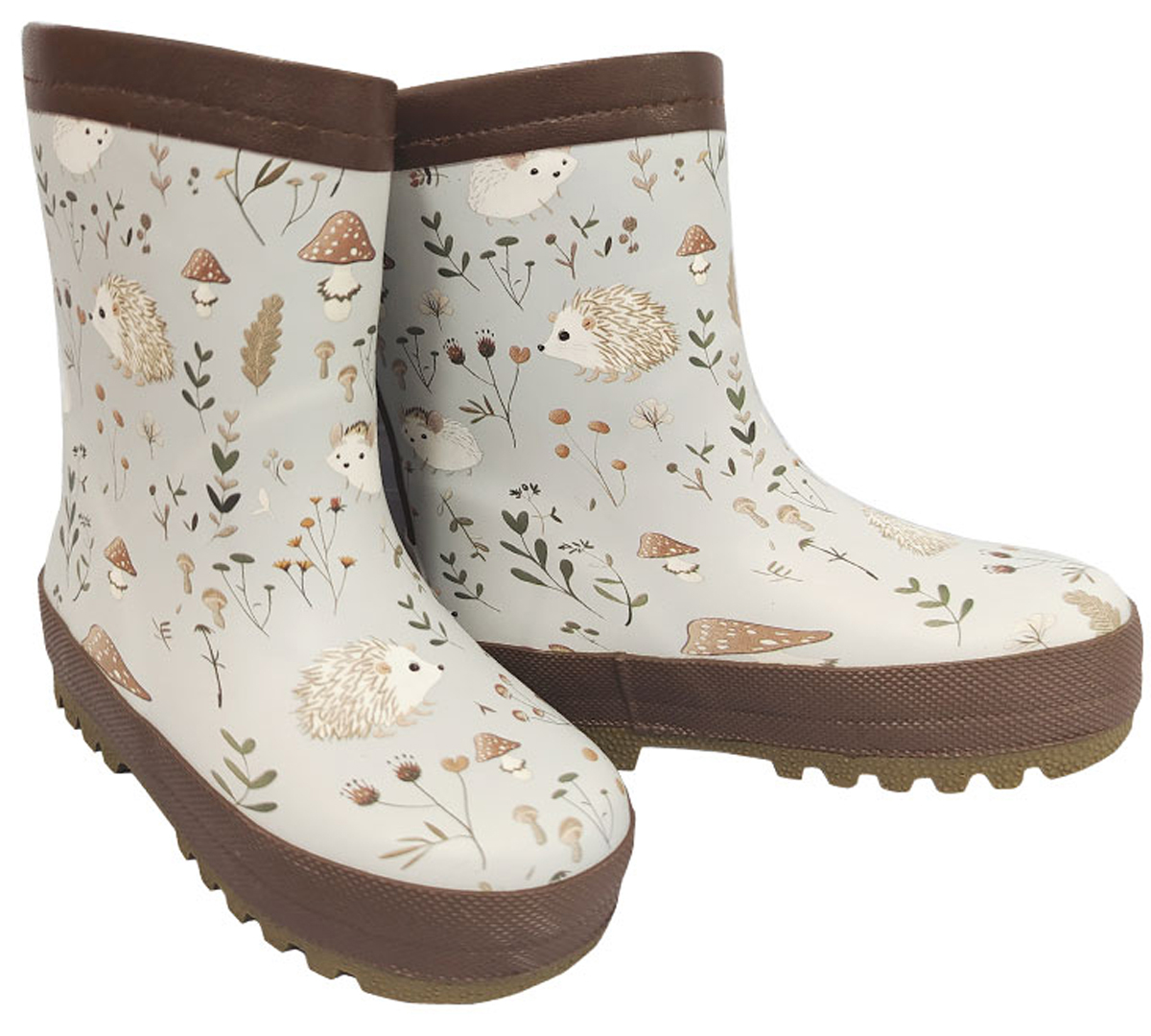 Gummistiefel Mittelschaft o.Stulpe + Warmfutter in Braun / Hellblau Wintermotiv von MAXIMO 162765