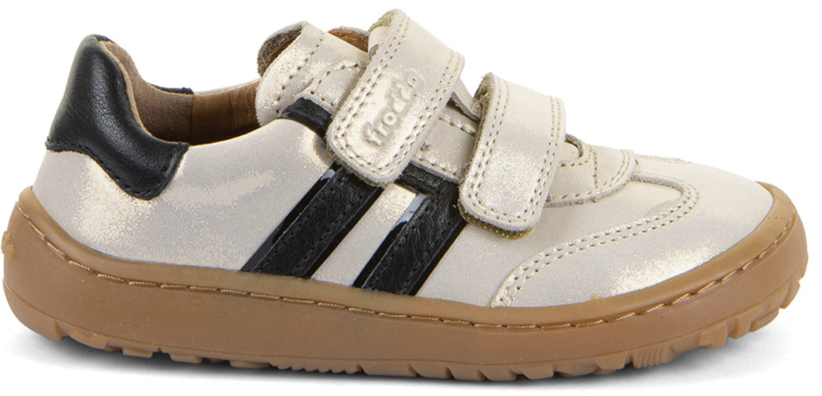 Barfußsneaker aus Leder mit Doppelklett von FRODDO *Barefoot F Motion* in Gold Shine G3130292