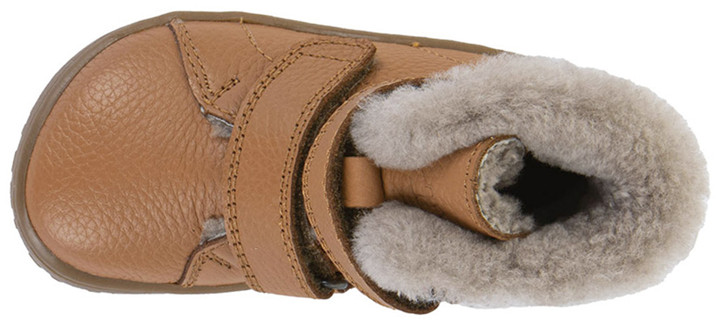 Barfußschuhe / Winterstiefel Nappaleder COGNAC mit Lammfellfutter von FRODDO Barefoot G3160248