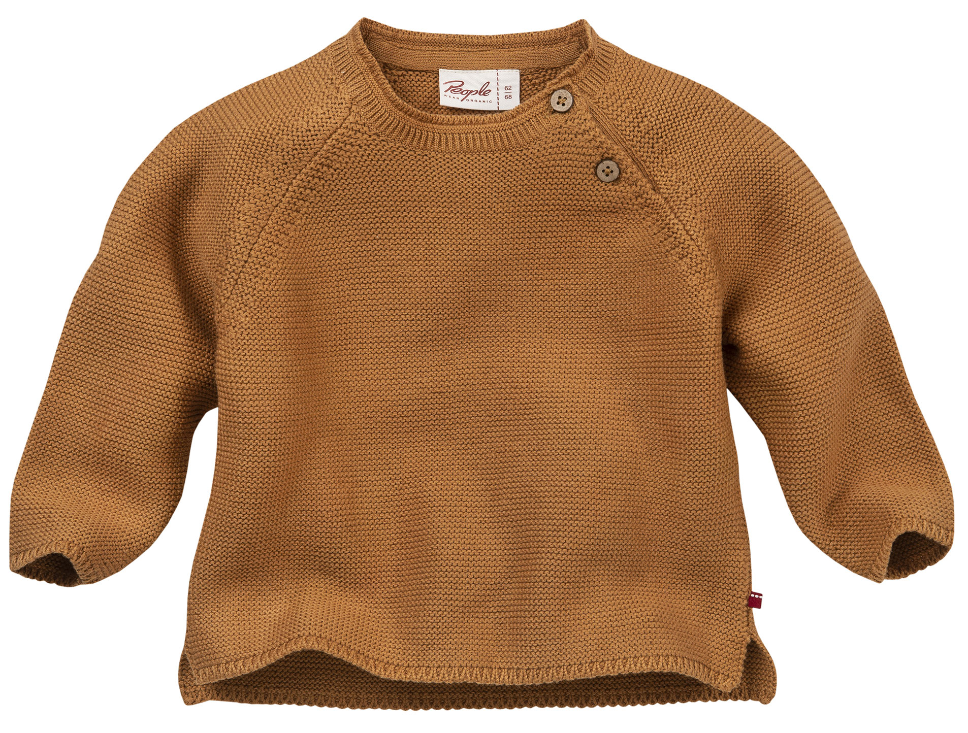 Raglan Pullover Glattstrick in Ockergelb aus kBA BW GOTS zert. von PEOPLE Organic 2221008