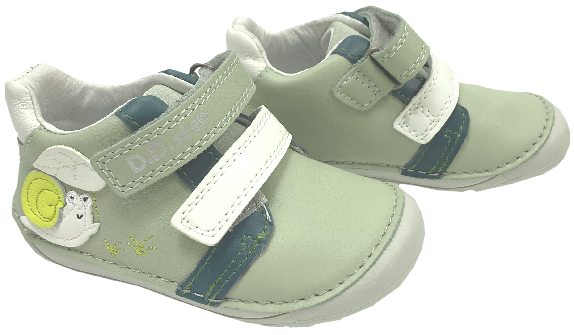 Knautschige Leder Halbschuhe / Minimalschuhe *Sun Reactive* von D.D.Step Barefoot in Hellgrün