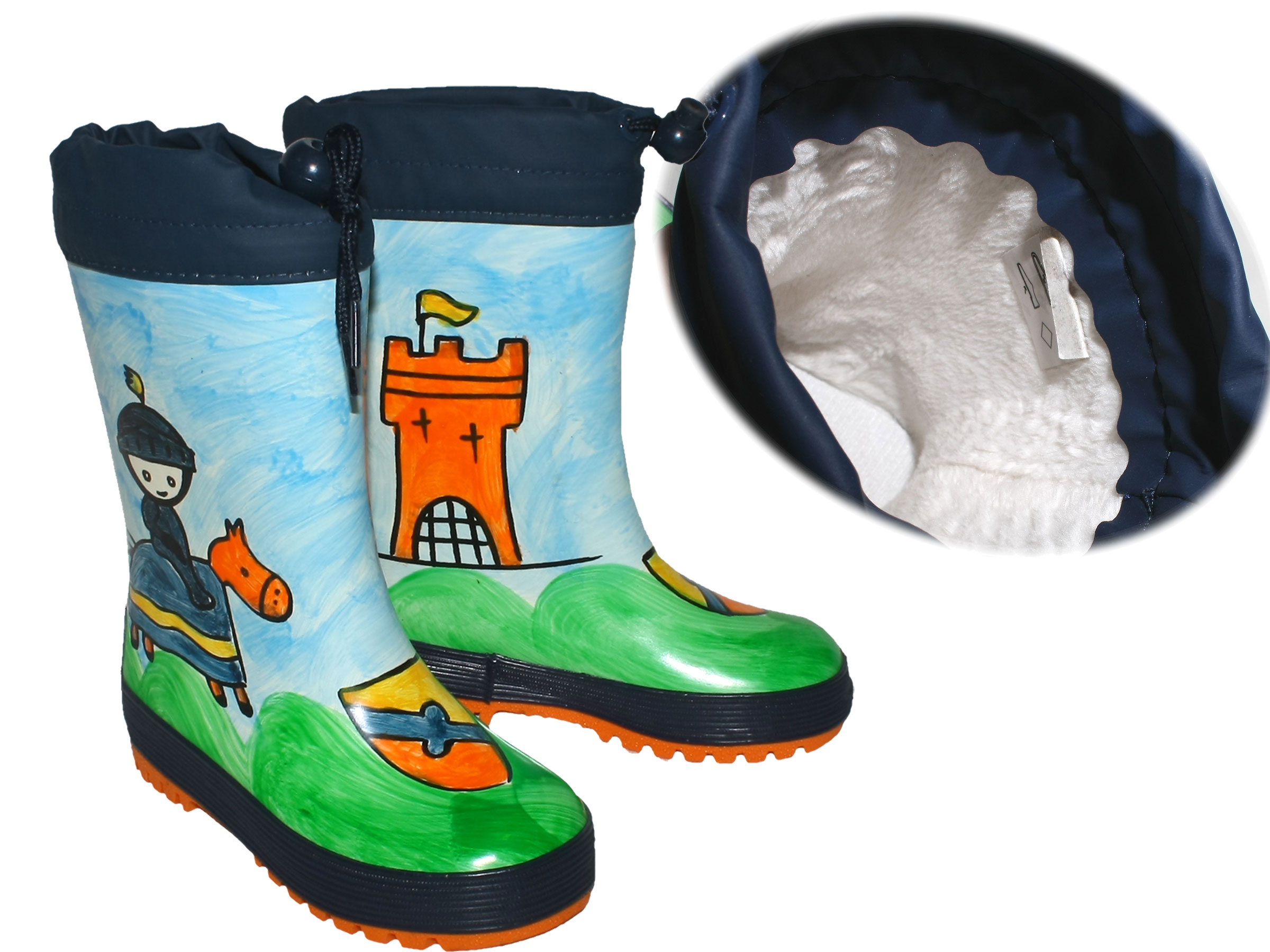 Gummistiefel mit Warmfutter, hoher Naturkautschuk Anteil mit Motiv RITTER von MAXIMO 828165