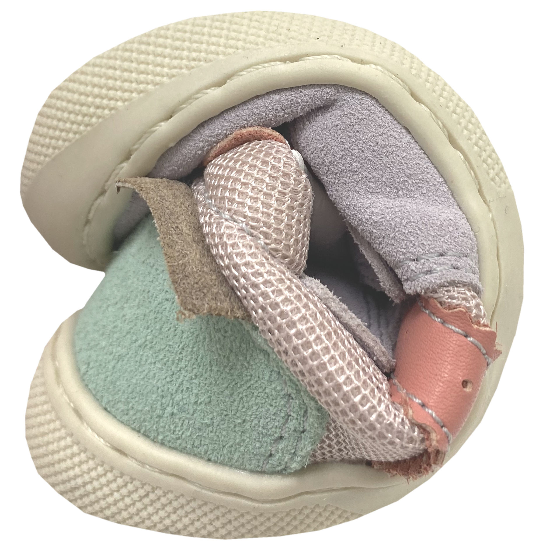 Mid Top Barfußschuhe ELDRYS aus Leder & Mesh knautschig, leicht von NATURINO Barefoot in Flieder/Mentos