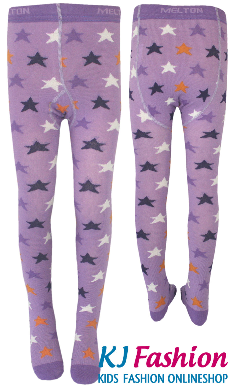 Strumpfhose in Flieder / Lila mit STERNEN von MELTON - dänische Strumpfmode Modell 9123-714