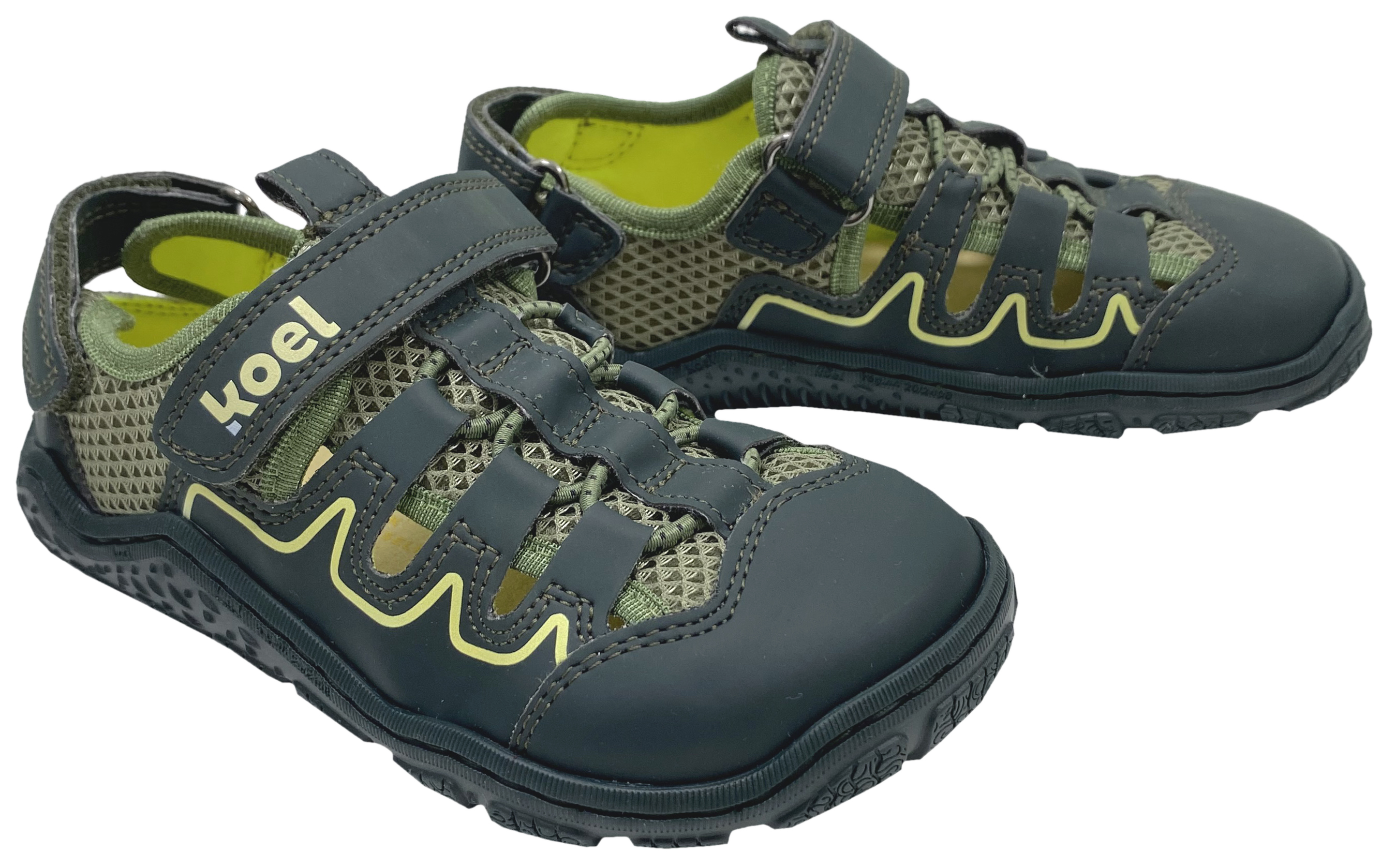 Vegane Trekking Sandale Minimalschuhe von KOEL Barefoot in Khaki REMI PU 34M008.50H