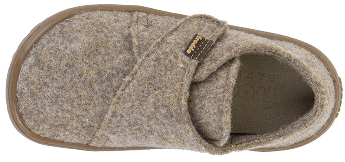 Woll- Hausschuhe mit Klett, in Beige von * Froddo Barefoot* knautschige Minimalsohle G1700420