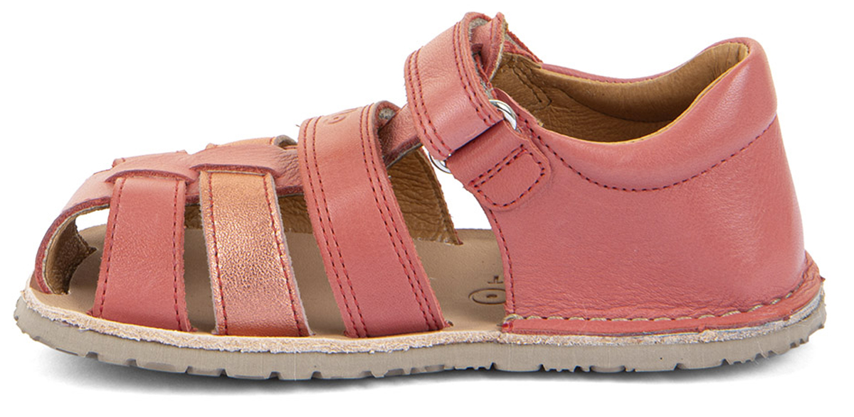 Leder Barfußsandalen, Fersenschutz & Zehenschutz, Coral Glitzer von FRODDO Flexy G3150283