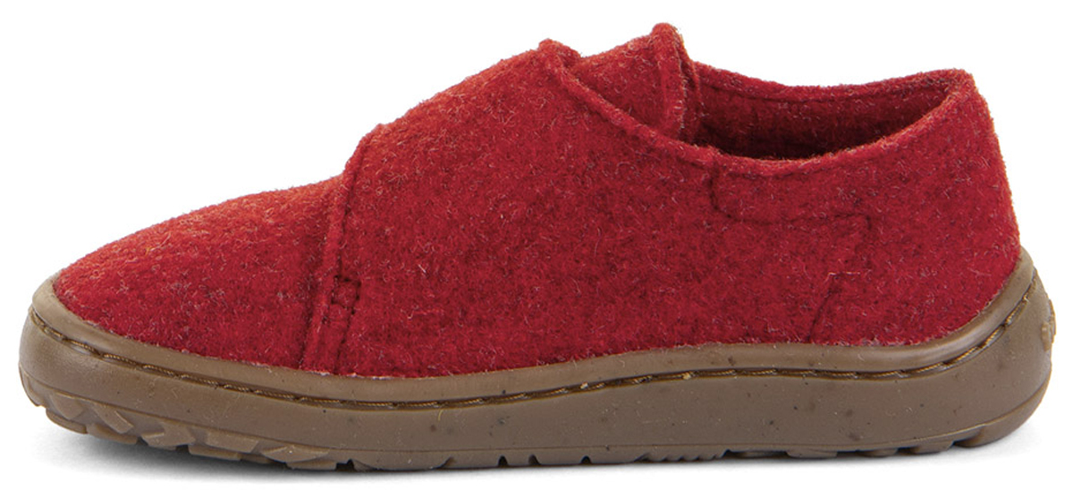 Woll- Hausschuhe mit Klett, in Rot von * Froddo Barefoot* knautschige Minimalsohle G1700420