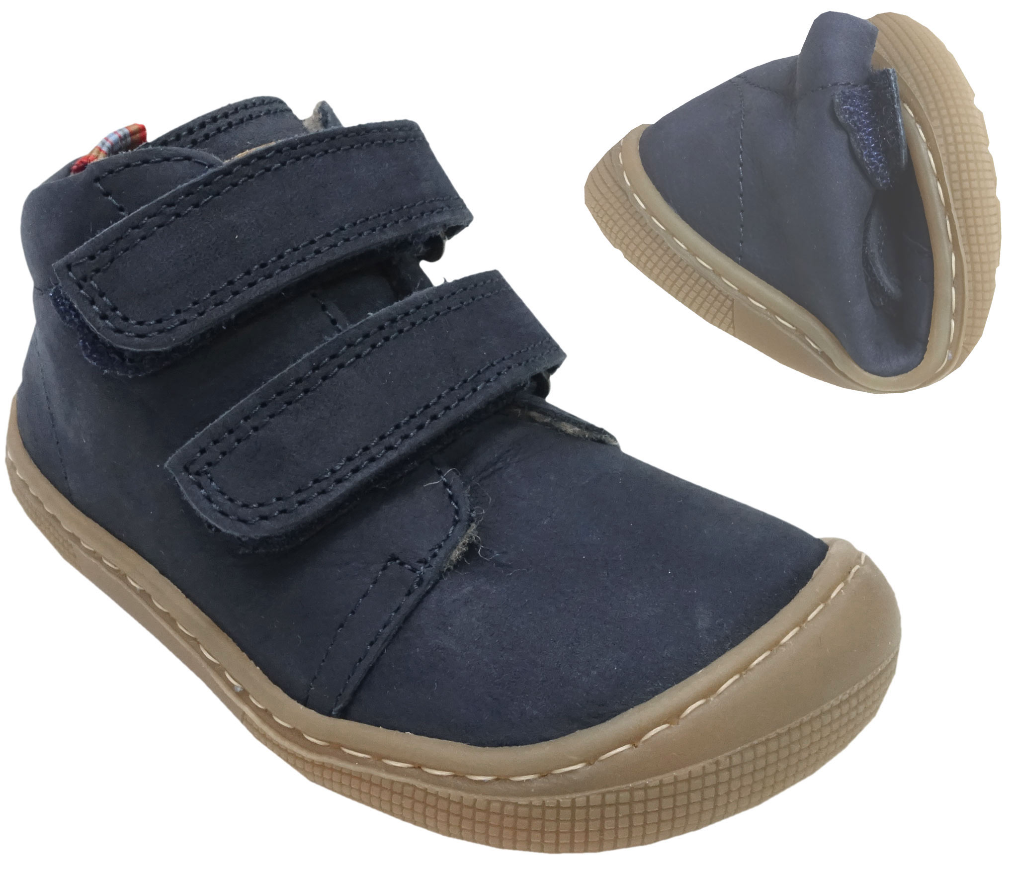 Halbschuhe /  Barfußschuhe mit Wollfilz Futter DON Hydro in Navy von KOEL 07M002.233