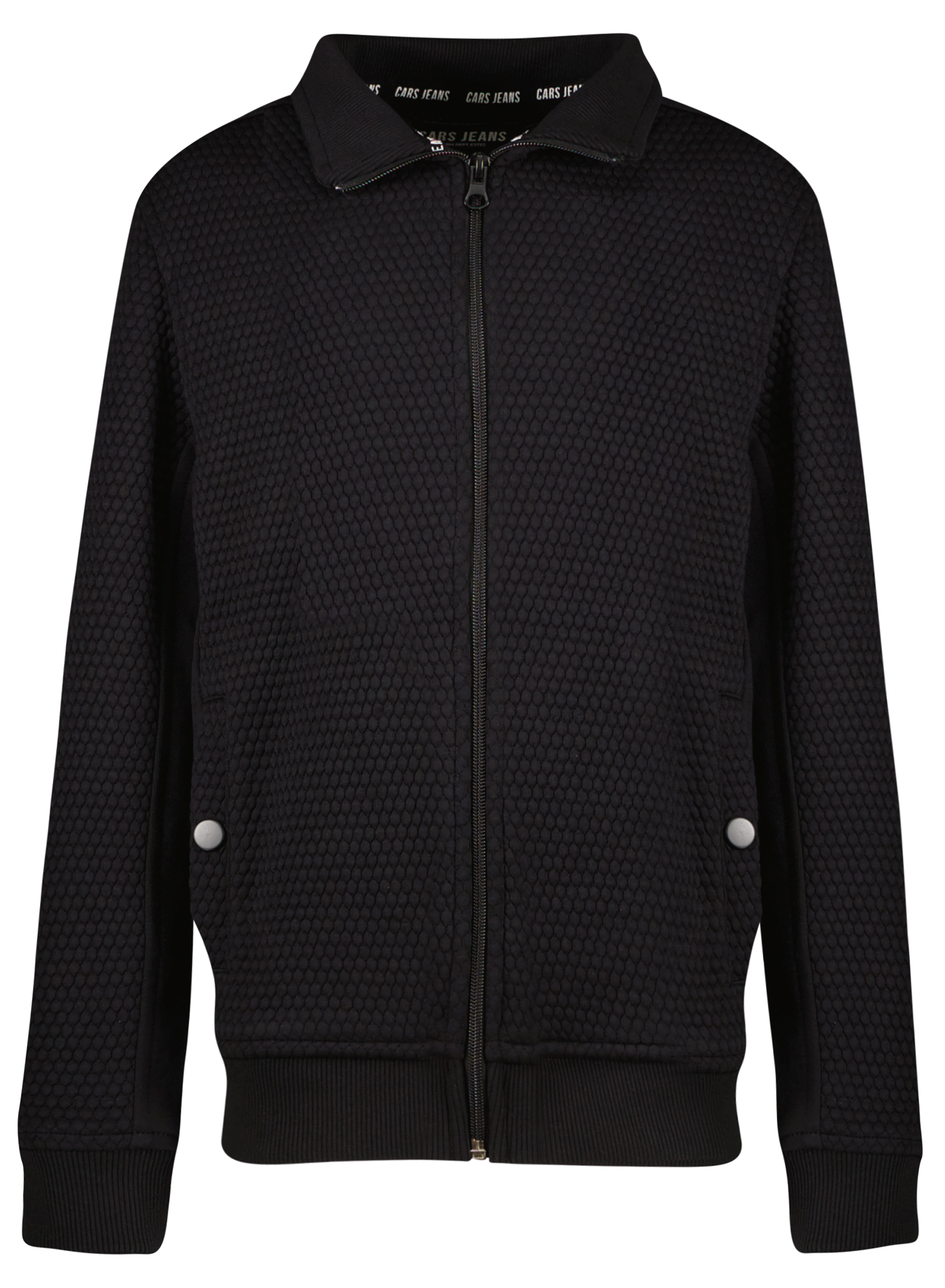 Schlichte Schwarze Sweatjacke ohne Kapuze mit Zipper von CARS JEANS 5707401