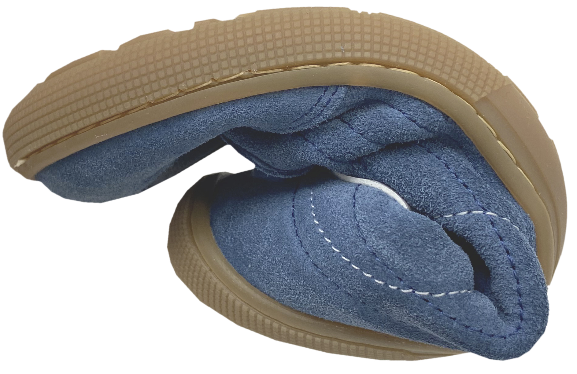 Barfuß Sneaker DUSTIN Suede Leder Jeansblau Schnürer + Reißverschluß von KOEL Barefoot 08M051.301