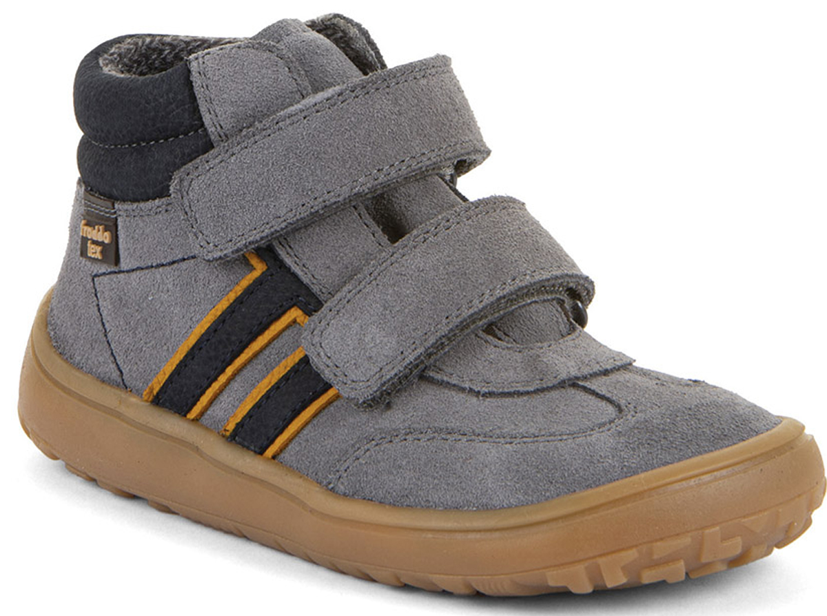 Leder Minimalschuhe Knöchelhoch + TEX Membran FRODDO Barefoot *F-Motion* GREY  G3110285