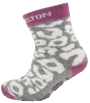 Stoppersocken aus BW Vollfrottee von MELTON * Grau Magenta Leoparden Muster * 210061-135