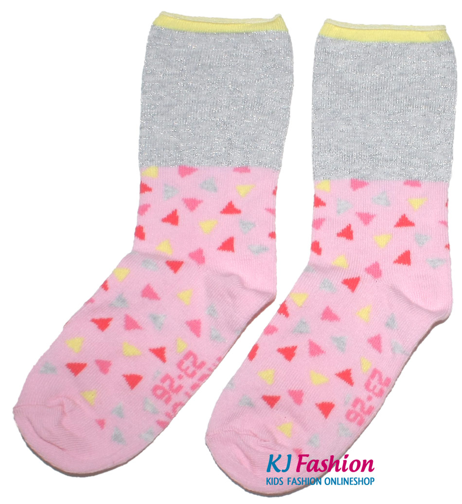 Mädchen Söckchen in Rosa mit Muster und Glitzerbund von MELTON 220063