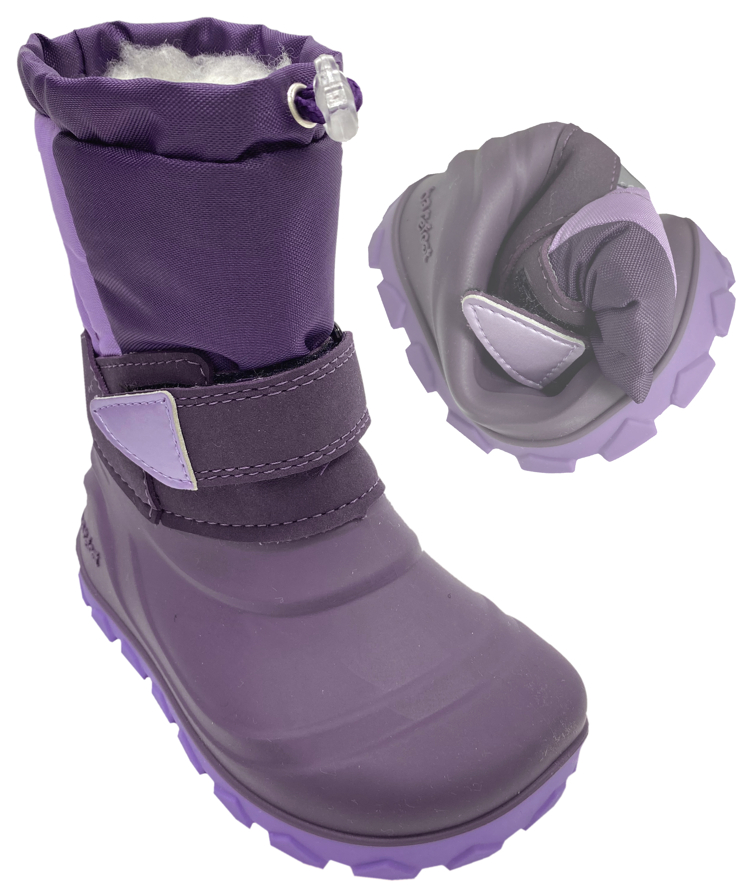Halbhoher Winterstiefel / Barfußschuhe super leicht & warm LURCHI Barefoot in Purple Modell Jan