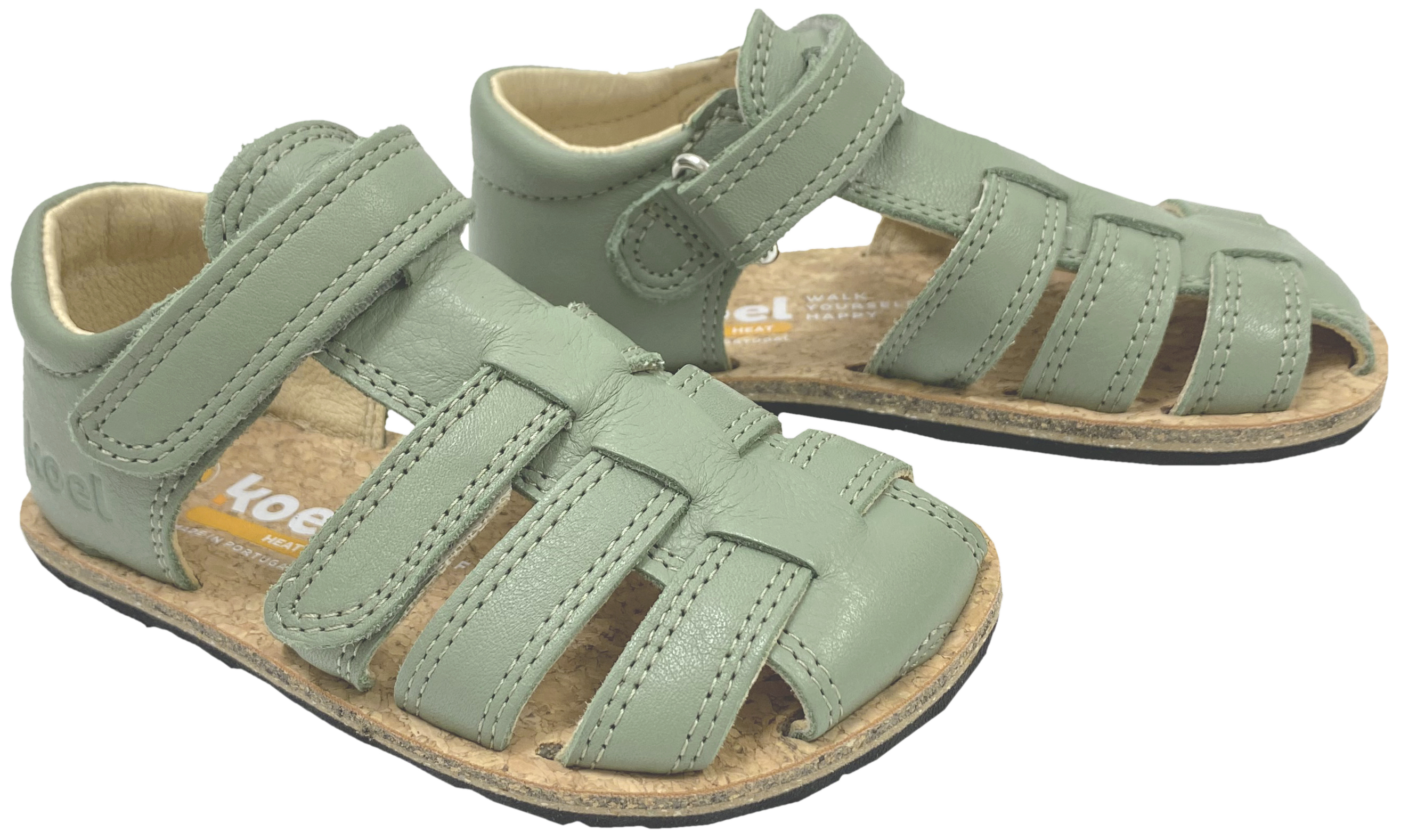 Barfußschuhe / Römersandale Zehen & Fersenschutz, Nappa Leder ARIN in Olive von KOEL 24M008.101
