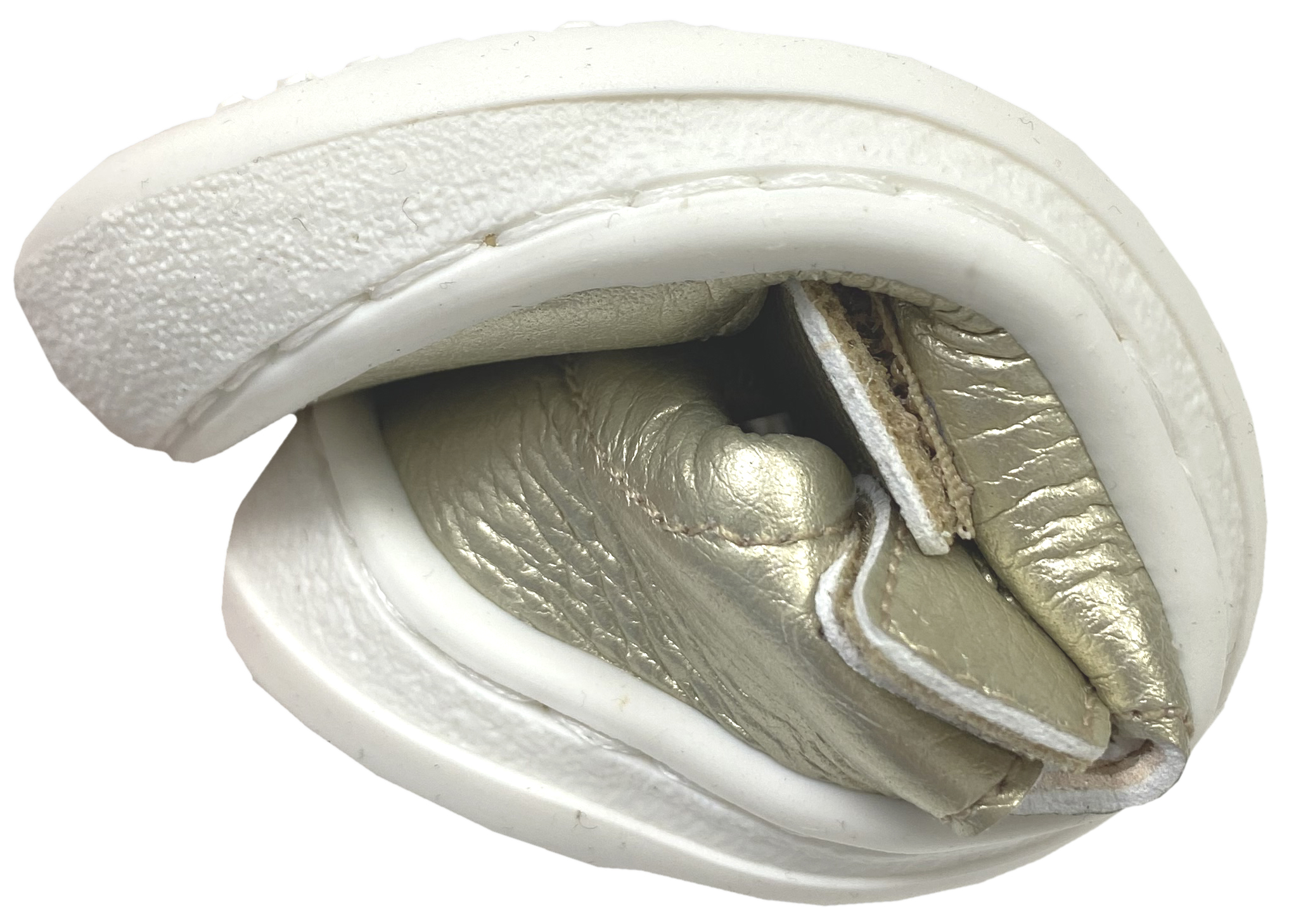 Vegane Halbsandale / Barfußschuhe in Gold Schimmer  von FLEXI Nens Doppelklett 42993