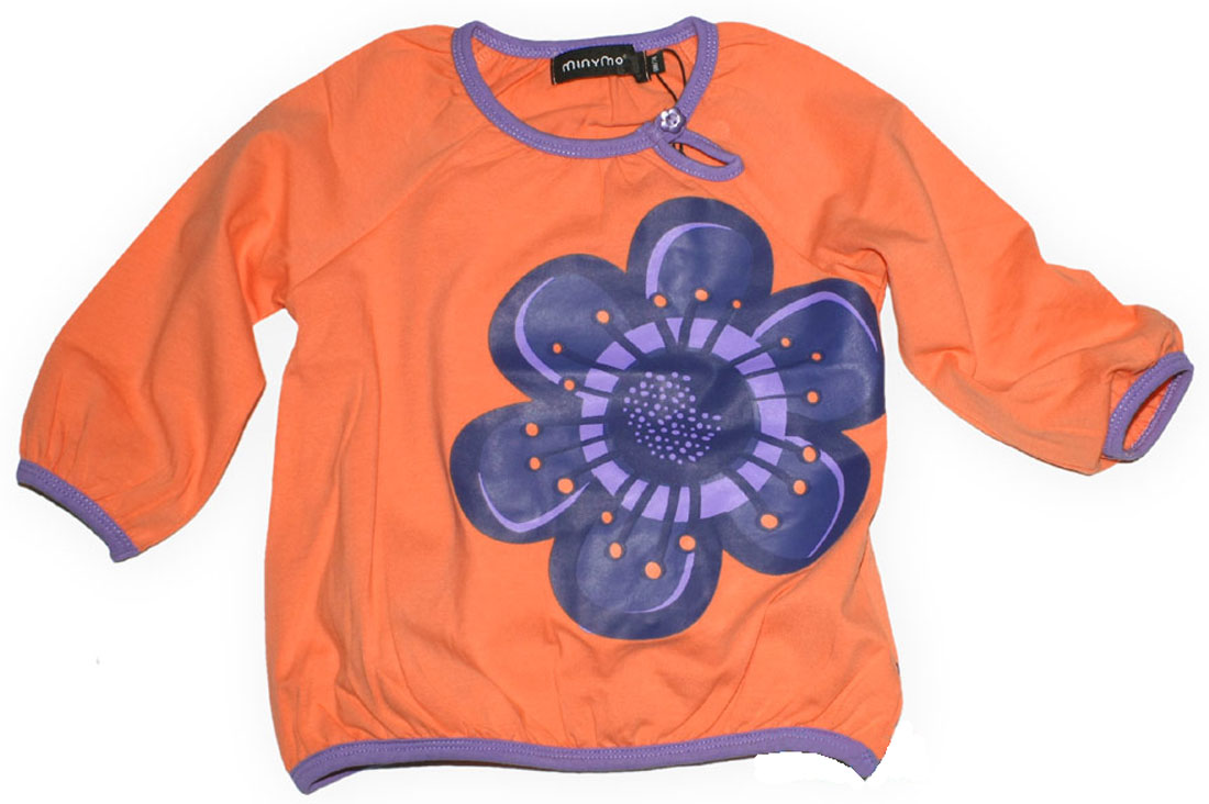 Locker leichtes LA Shirt in Orange / Flieder aus BW Jersey locker geschnitten von MINYMO  120305