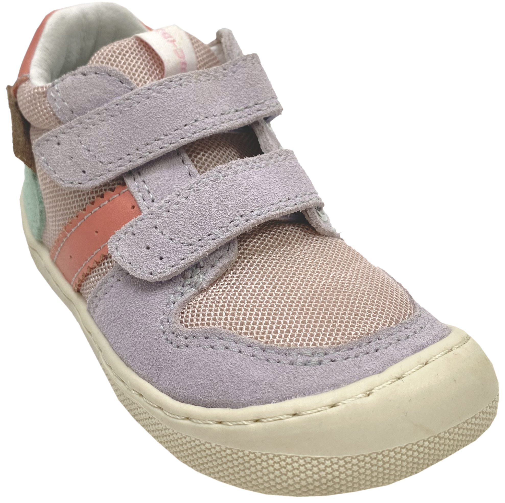 Mid Top Barfußschuhe ELDRYS aus Leder & Mesh knautschig, leicht von NATURINO Barefoot in Flieder/Mentos