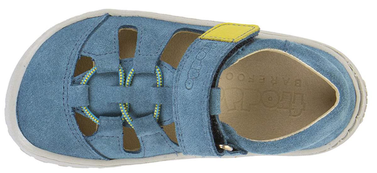 Halbsandale / Minimalschuhe aus Leder Zehen & Fersenschutz von FRODDO Barefoot in Jeans Blau G3150290