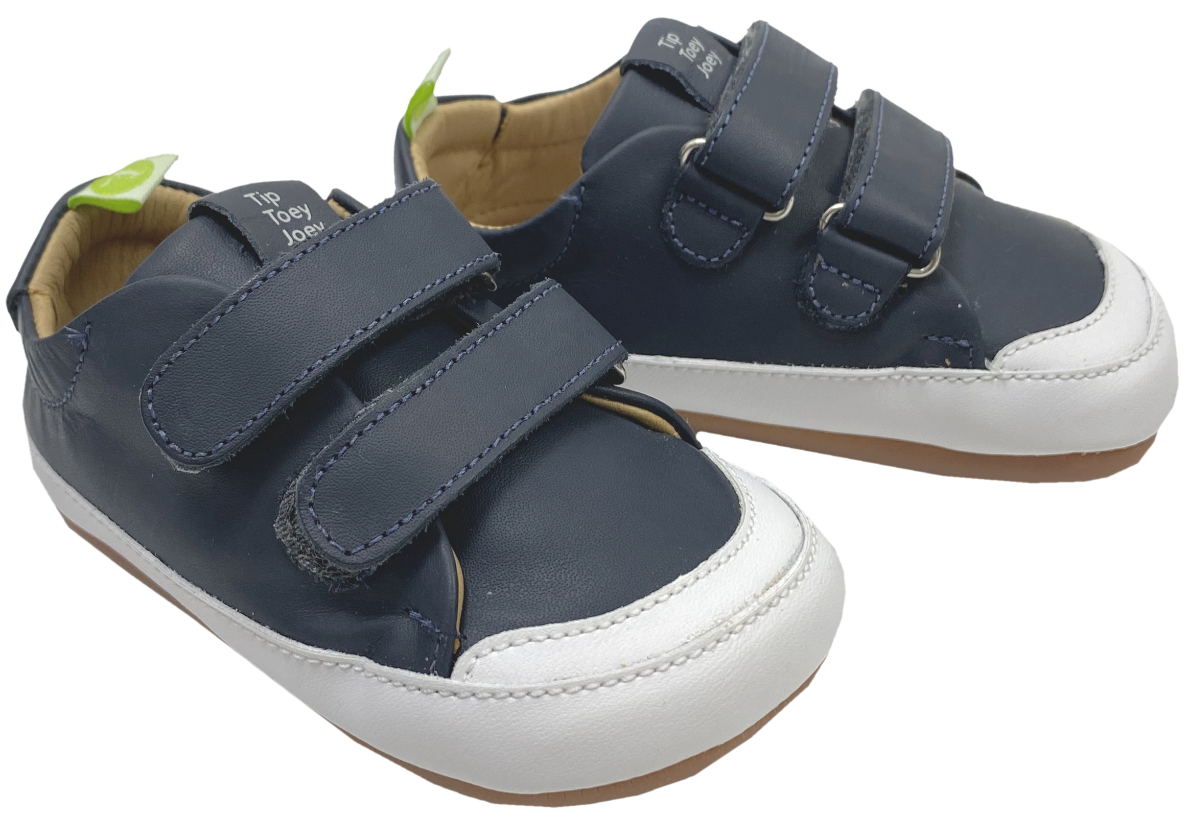 Knautschiger Lederschuh mit Minimalsohle Barfußsneaker *BOSSY* Navy von TIP TOEY JOEY