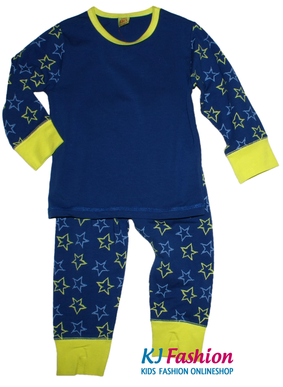 Nachtwäscheset / Pyama Lang in BLAU Modell Sterne von CeLaVi