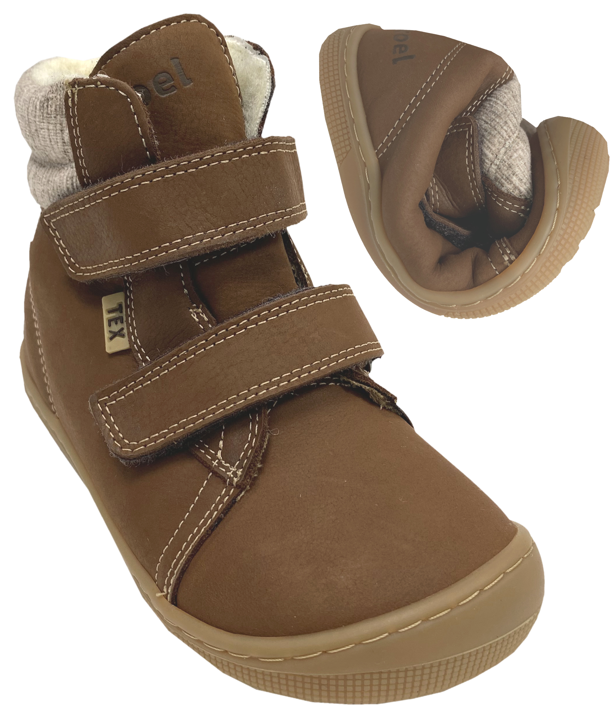 Schurwoll gefütterte Barfußschuhe aus Hydro Leder DEAN 2.0 Schoko v. KOEL Barefoot 07T049.232