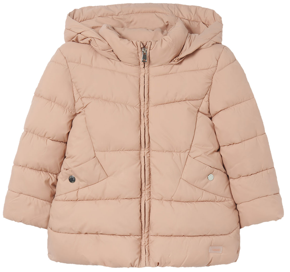 Schicke Winterjacke in A-Linie mit abnehmbarer Kapuze in zartem Rosé von MAYORAL 415