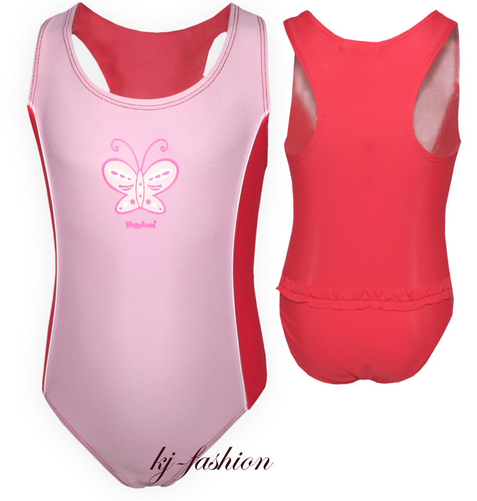 Badeanzug mit UV 80 Modell Butterfly in Rosa / Rot Pink von PLAYSHOES 460063
