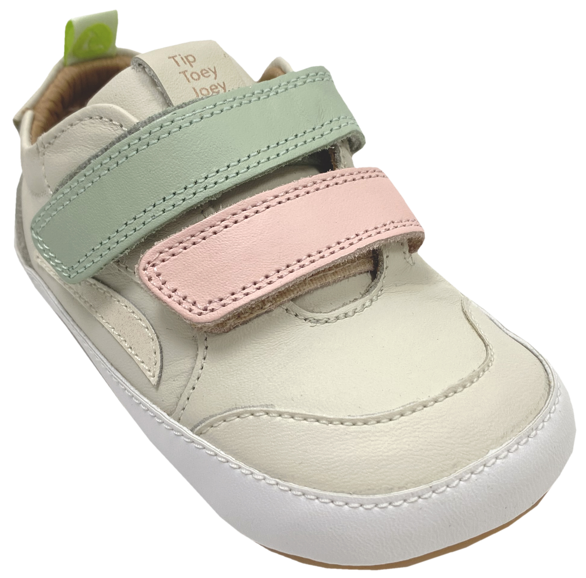 Knautschiger Lederschuh mit Minimalsohle Barfußsneaker *LANDY* Cream Pastell Bunt von TIP TOEY JOEY