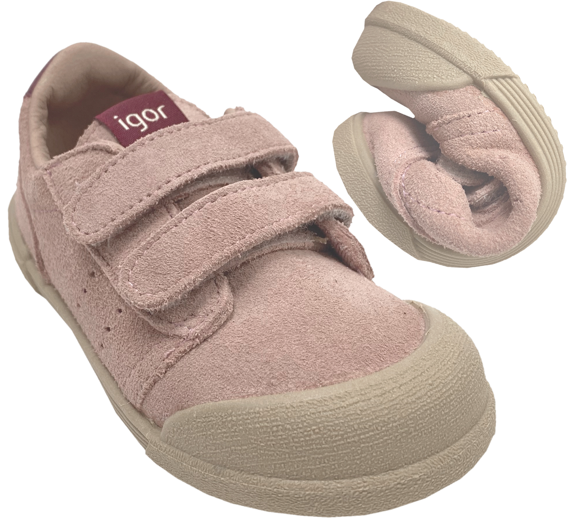 Lässig schicke Sneaker aus Leder & Mikrofaser in Altrosa aus der Barefootlinie von IGOR aus Spanien Tennis S.