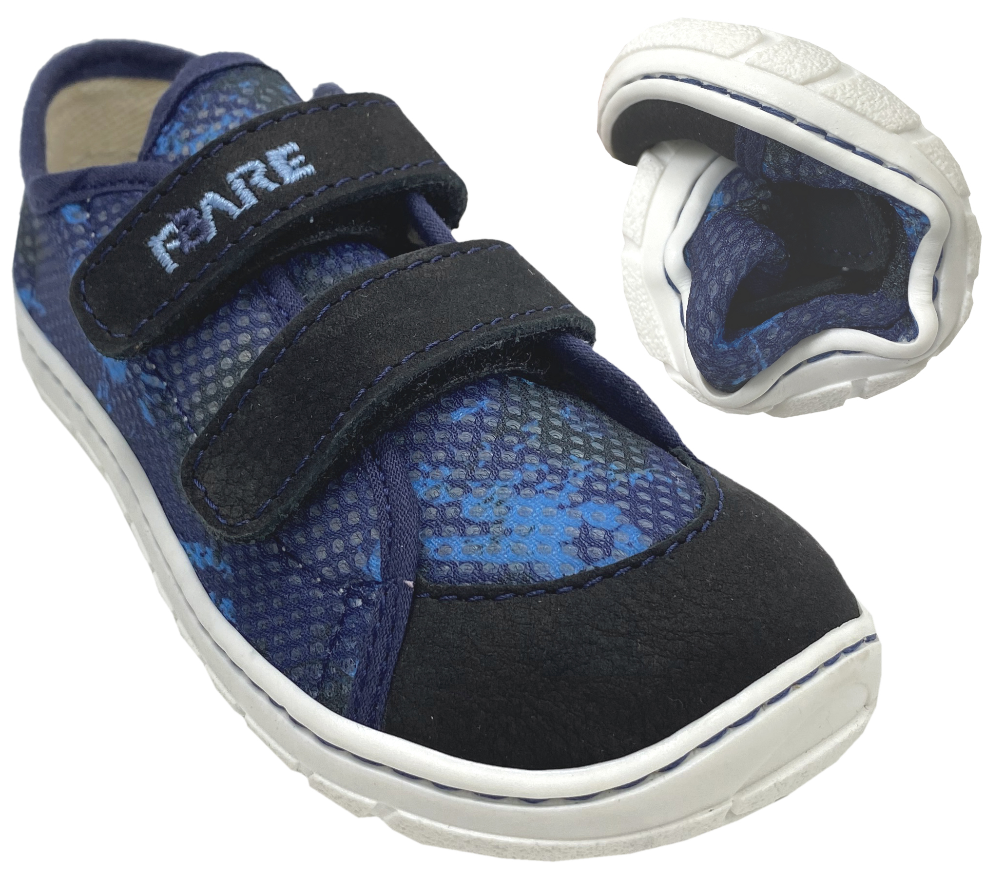 Fare Bare Barfußschuhe / luftige Mesh Schuhe in Marine Blau Fußball  A Linie 5115404