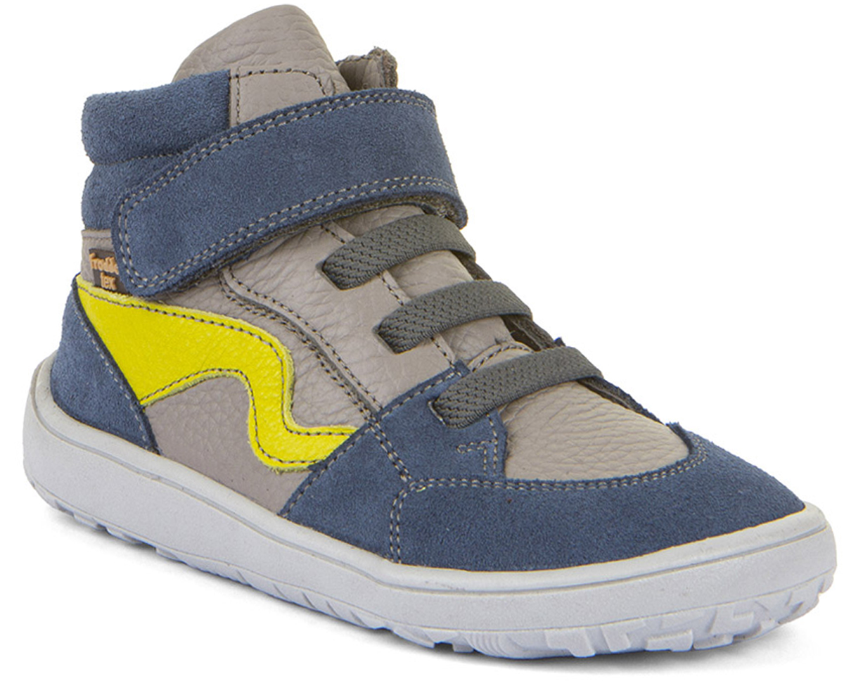 Halbhohe Barfußschuhe, Leder, TEX Membran+Textil Inlay *Grey / Blue * FRODDO G3110265